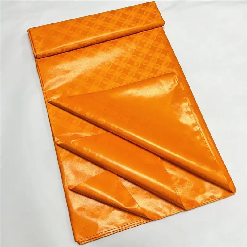 Bazin ORANGE Jacquard Premium - 5 Yards