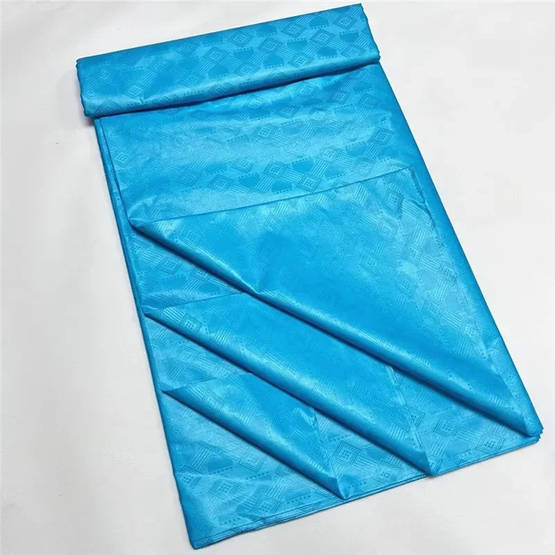 Bazin BLEU TURQUOISE Jacquard Premium - 5 Yards